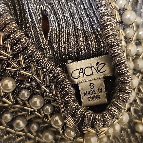 Cache metallic pearl embellish halter too small - Picture 5 of 7